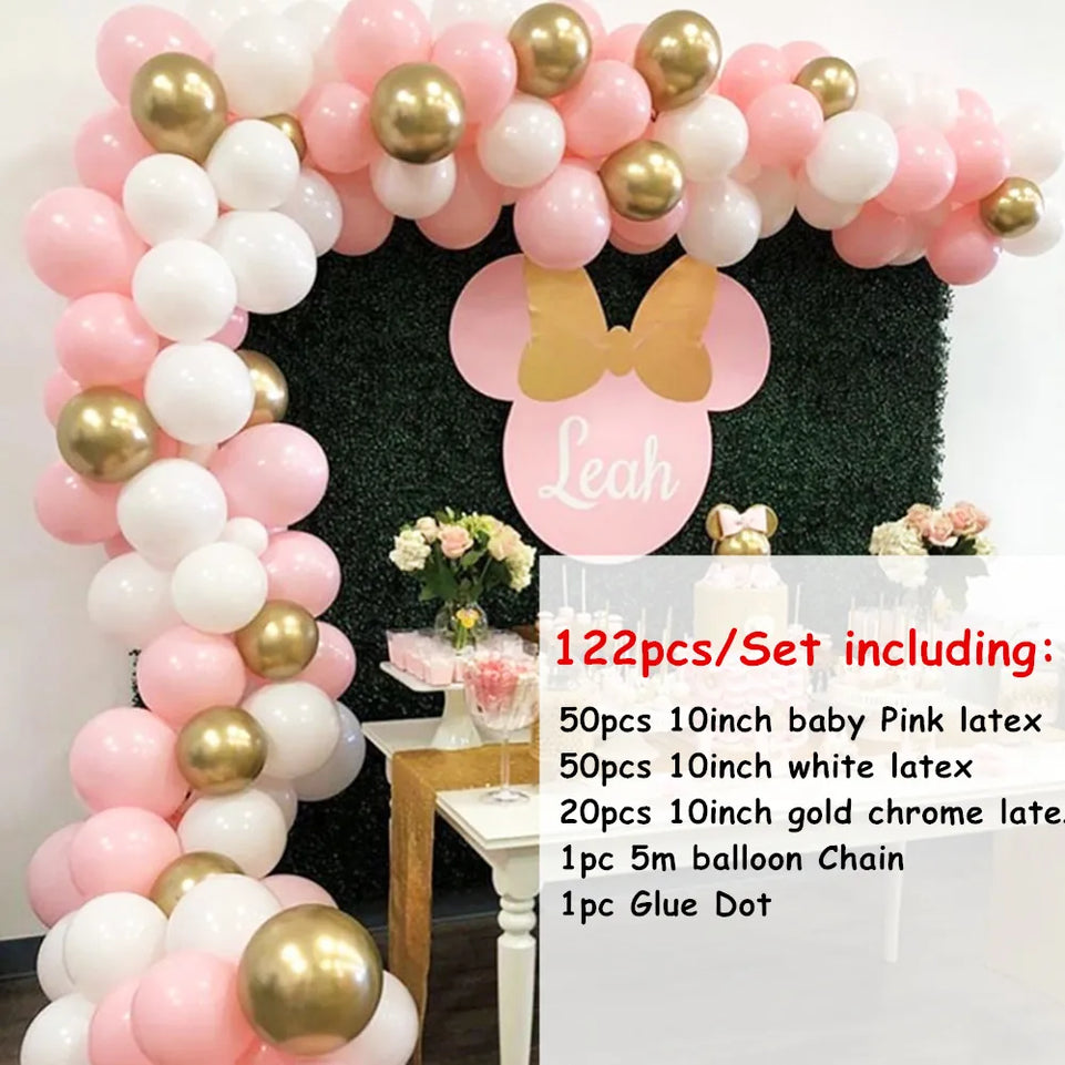 122pcs Balloon Garland Arch Kit Pink White Gold Latex Air Balloons Girl gifts Baby Shower Birthday Wedding Party Decor Supplies