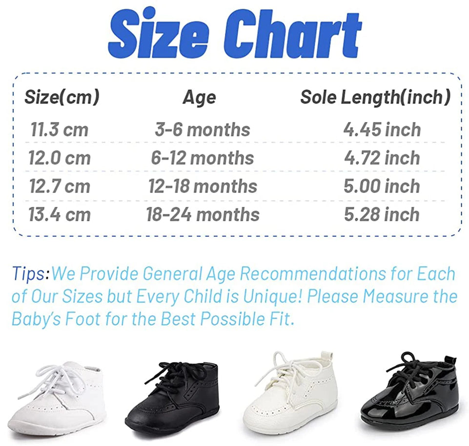 KIDSUN Baby Leather Shoes Boys Girls Classic High Top PU Wedding Loafers Brogue Infant Oxford Dress Toddler First Walkers Flat