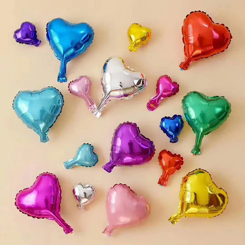 30pcs 5/10inch Pink Heart Balloons Inflate Air Foil Ball For Birthday Party Wedding Decoration Valentines Day Gifts Baby Shower