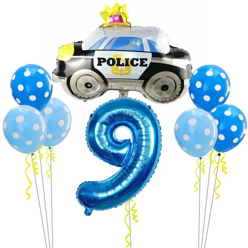 8Pcs Cartoon Car Foil Balloon Tank Train Shape Air Globos Home Birthday Party Decoration Supplies Kids Gifts Baby Shower Toys