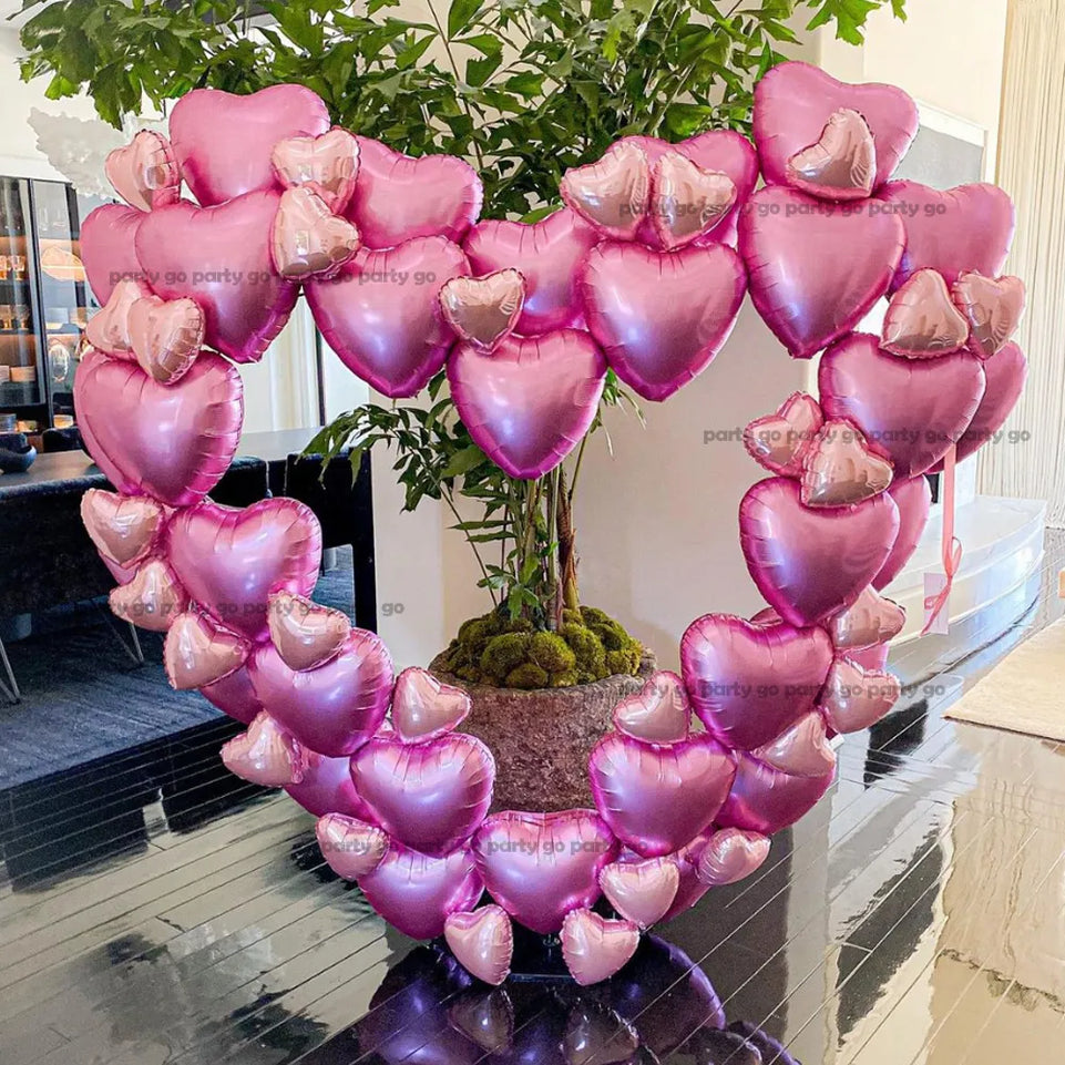 30pcs 5/10inch Pink Heart Balloons Inflate Air Foil Ball For Birthday Party Wedding Decoration Valentines Day Gifts Baby Shower
