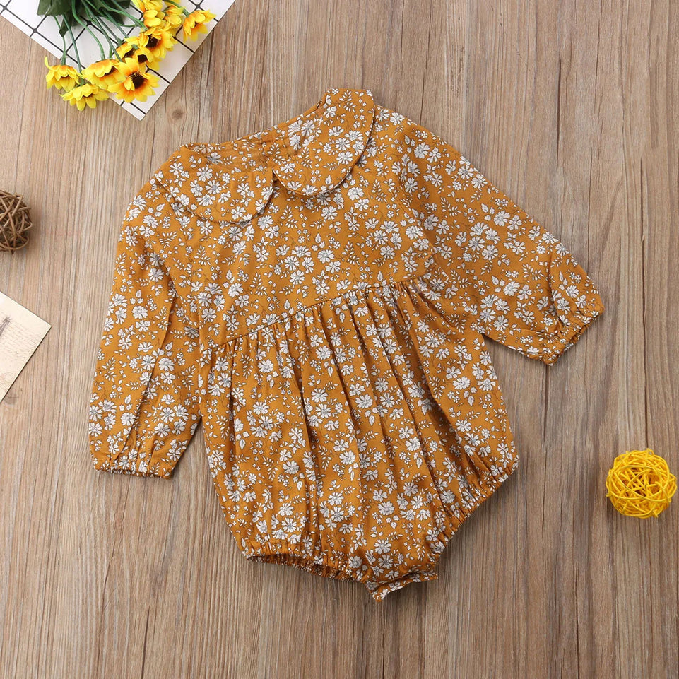 Newborn Baby Girls Clothing Infant Baby Girls Floral Rompers Long Sleeve Autumn Clothes Jumpsuit Playsuit