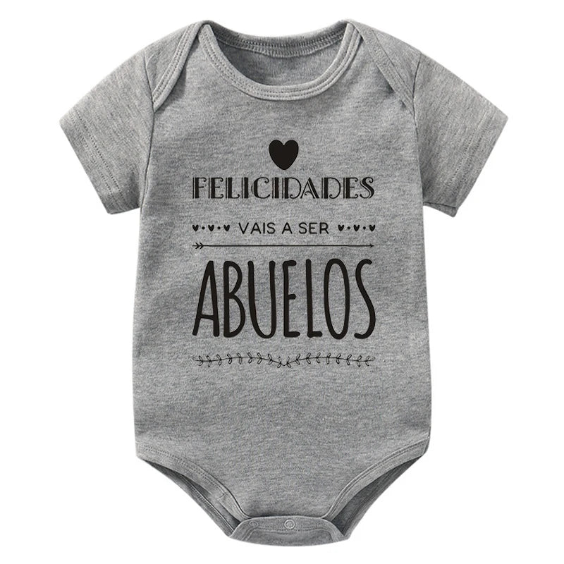 Vais a ser Abuelos Cotton Newborn Baby Bodysuits Cute Summer Baby Rompers Body Baby Boys Girls Clothes Outfits Pregnancy Reveal